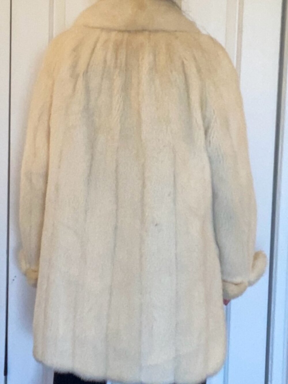 Vintage Bonwit Teller 1960s Blonde Cream Mink Stroller Coat size ~M to L